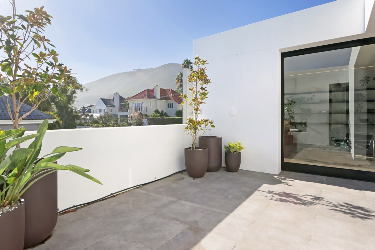Rooftop terrace with mountain views